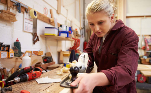 Young woman working